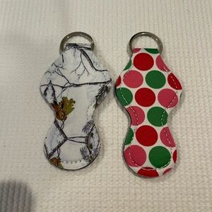 2pcs Neoprene Keychain Chapstick Holder